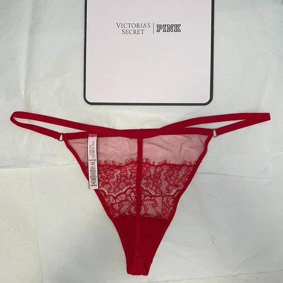 Victoria's Secret VString Mesh & Lace Red THONG Panty XL - Picture 7 of 12